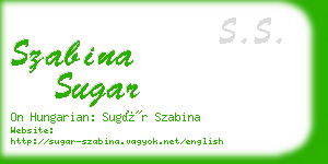 szabina sugar business card